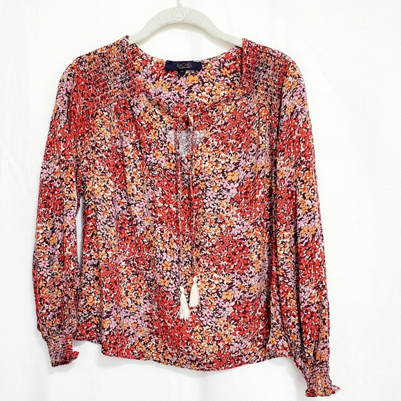 RACHEL Rachel Roy Tops - Rachel Roy Boho Floral Tassel Front Top